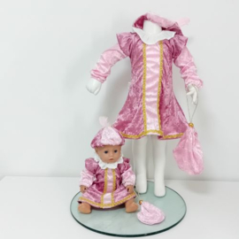 Baby pietenpak A-lijn jurk met roezel schouder