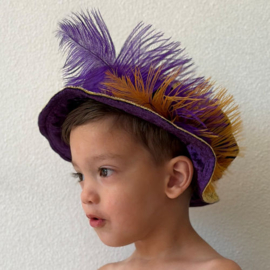 Luxe baret met 2 grote veren