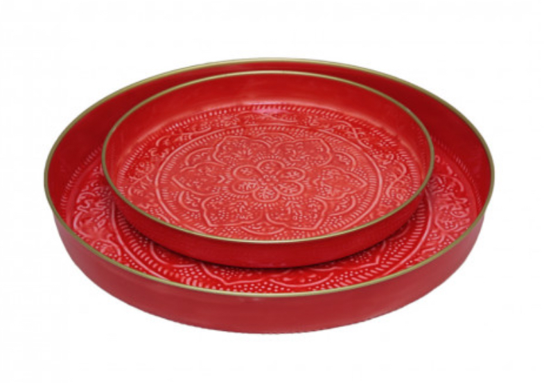 Dienblad klein rood