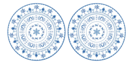 Twee placemats 34,5 cm polypropilene