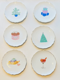 6 gebaksbordjes 12cm