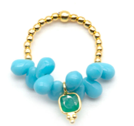 ring met steen en verguld zilver