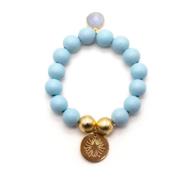 armband met steen en verguld zilver