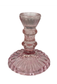 kandelaar pink  glas