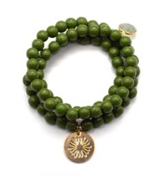 armband met steen en verguld zilver