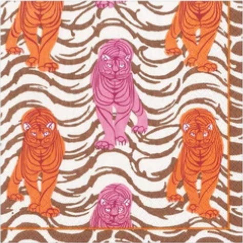 Servet tiger pink