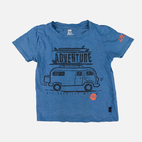 Hema t shirt blauw print maat 98 104 Oeleboel