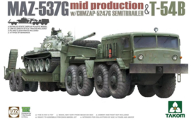 Takom | 5013 | MAZ-537 Mid w/ CHMZAP-5247G trailer & T-54B | 1:72