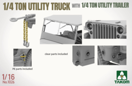 Takom | 1026 | 1/4 ton Utility Truck with 1/4 ton Utility trailer | 1:16