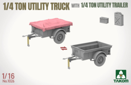 Takom | 1026 | 1/4 ton Utility Truck with 1/4 ton Utility trailer | 1:16