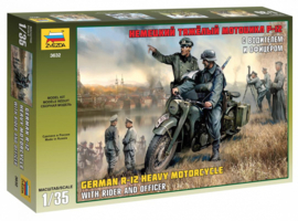 Zvezda | 3632 | German R-12 Heavy Motorcycle with Rider and Officer | 1:35
