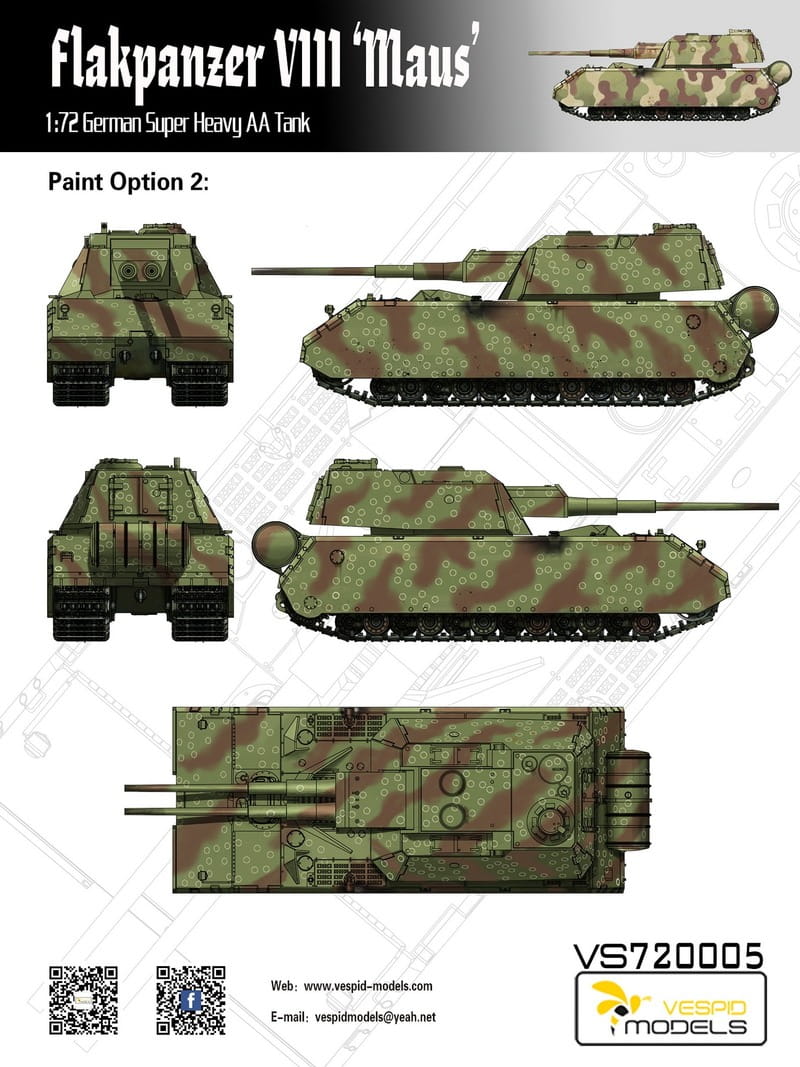 Vespid | 720005 | Flakpanzer VIII Maus | 1:72