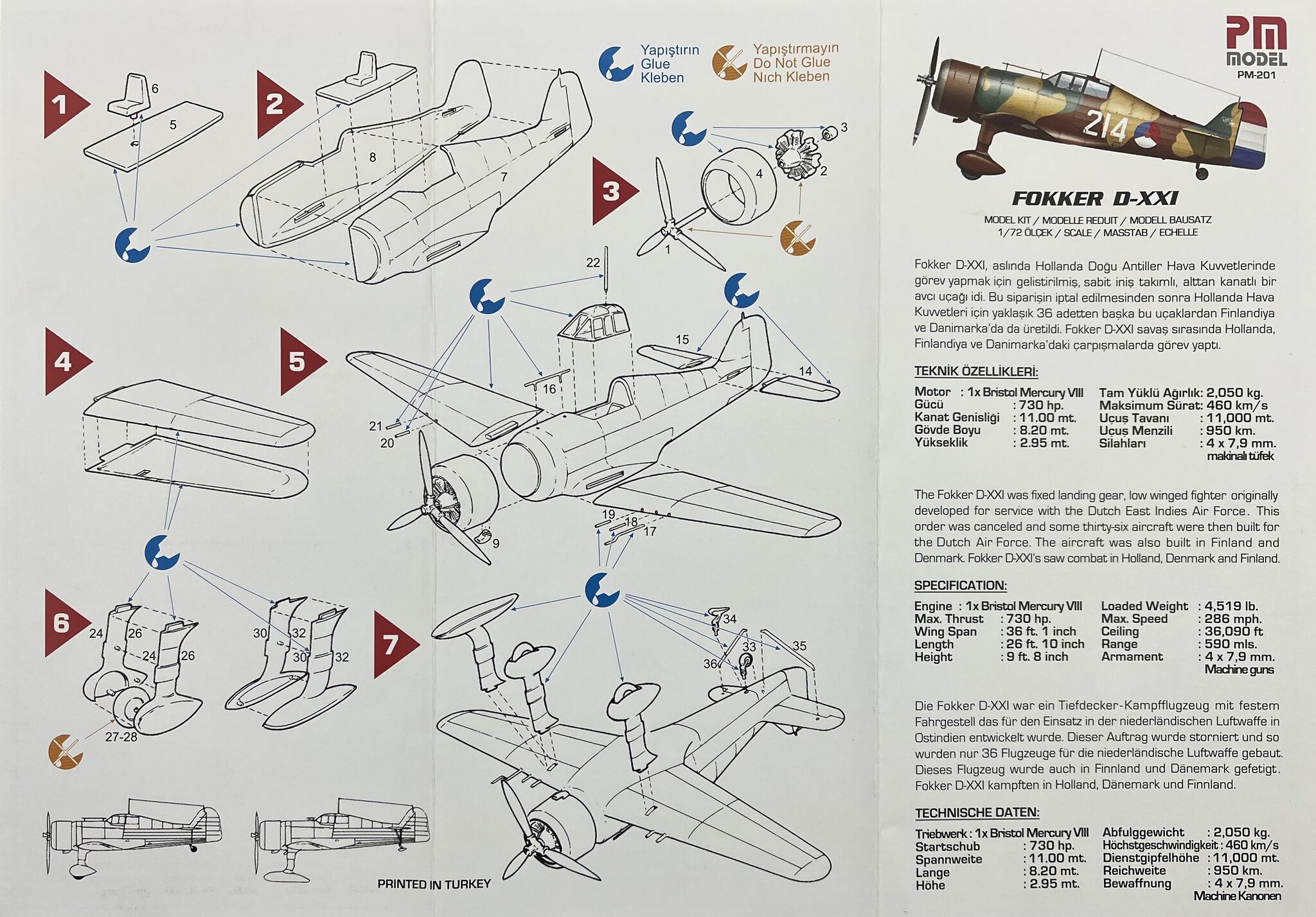 PM Model | PM-201 | Fokker D.XXI | 1:72