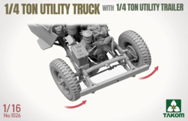 Takom | 1026 | 1/4 ton Utility Truck with 1/4 ton Utility trailer | 1:16