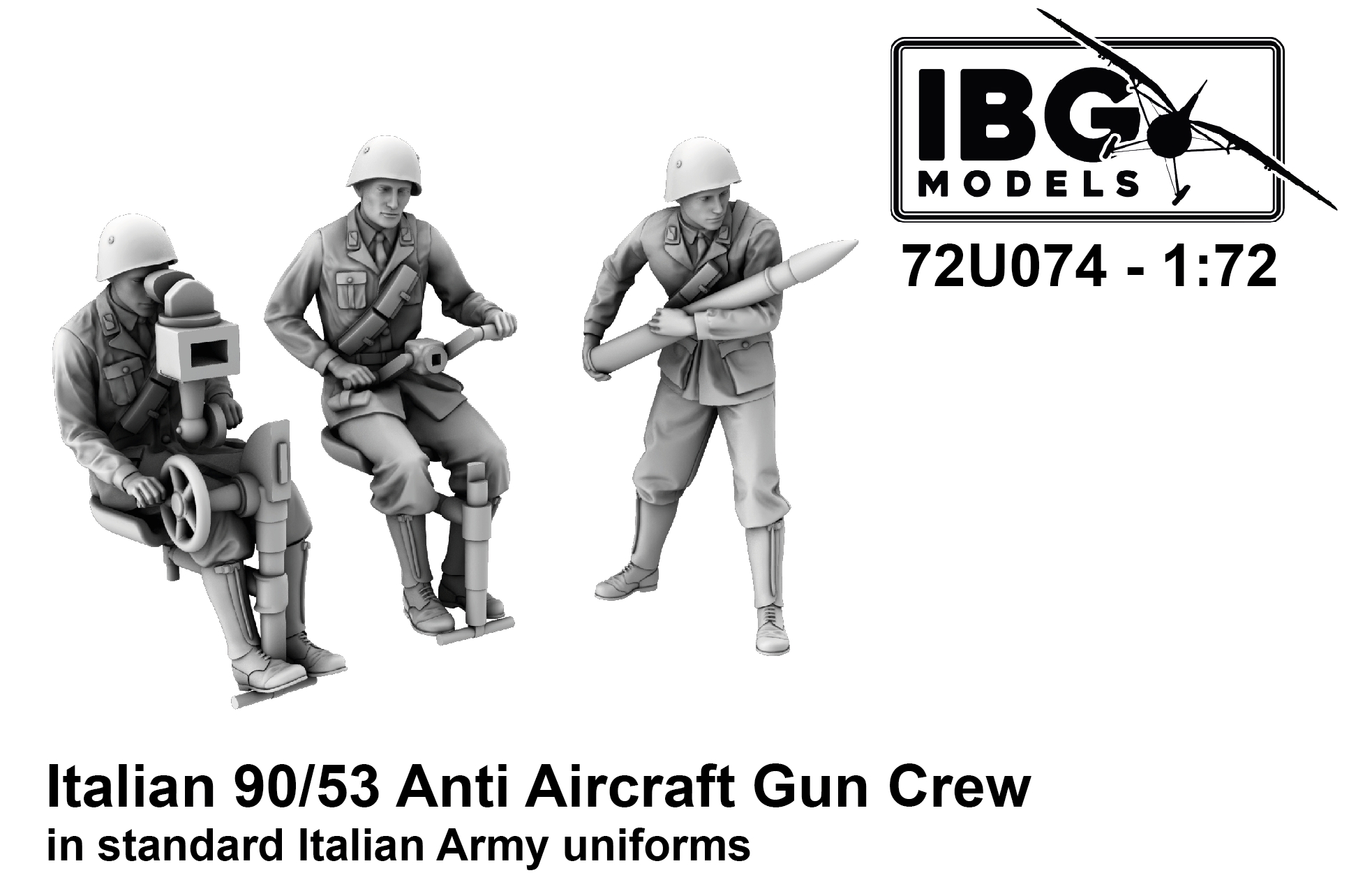 IBG | 72U074 | Italian 90/53 Anti Aircraft Gun Crew in standard uniforms | 1:72