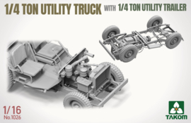 Takom | 1026 | 1/4 ton Utility Truck with 1/4 ton Utility trailer | 1:16
