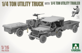 Takom | 1026 | 1/4 ton Utility Truck with 1/4 ton Utility trailer | 1:16