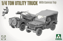 Takom | 2214 | 1/4 Ton Utility Truck with Canvas Top | 1:35