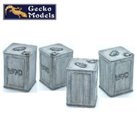 Gecko | 16GM0040 | Early Type British 4 Gallon Petrol Tins Set | 1:16