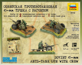 Zvezda | 6112 | Soviet 45mm AT-gun with Crew | 1:72