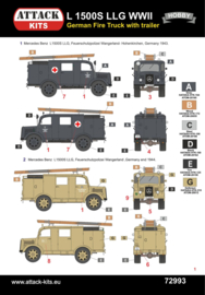 Attack | 72993 | L1500 LLG Fireman Truck with Trailer | 1:72