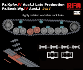 Rye Field Model | 5033 | Pz.Kpfw. IV ausf.J late, workable track links, 2in1 | 1:35