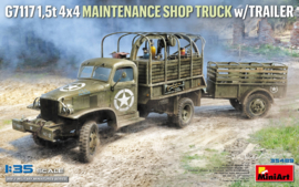 MiniArt | 35498 | G7117 1,5ton 4x4 Maintenance Shop - Truck w/Trailer | 1:35