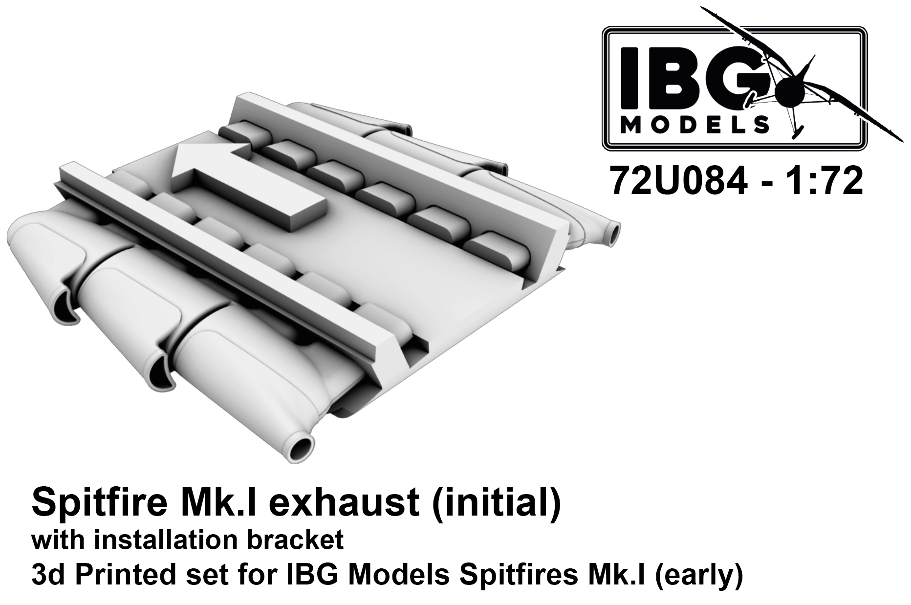 IBG | 72U084 | Spitfire Mk.I exhaust (initial) with installation bracket | 1:72