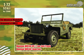 Zebrano | 72040 | Bantam BRC40 US 1/4 ton 4x4 truck | 1:72