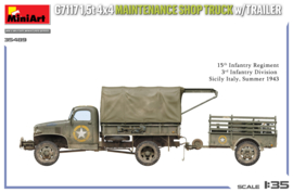 MiniArt | 35498 | G7117 1,5ton 4x4 Maintenance Shop - Truck w/Trailer | 1:35