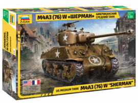 Zvezda | 3676 | US Medium Tank M4A3 (76)W "Sherman" | 1:35