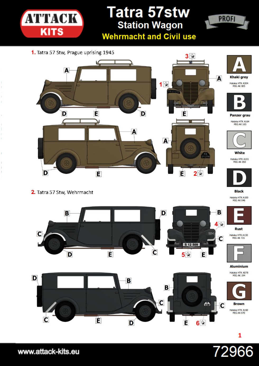 Attack | 72966 | Tatra 57 STW Station Wagon | 1:72