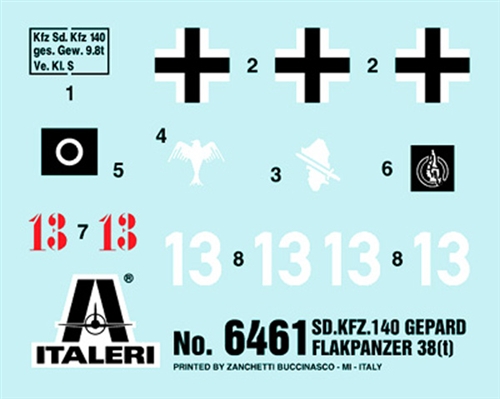 Italeri | 6461 | Sd.Kfz.140 "Gepard" Flakpanzer 38(t) | 1:35