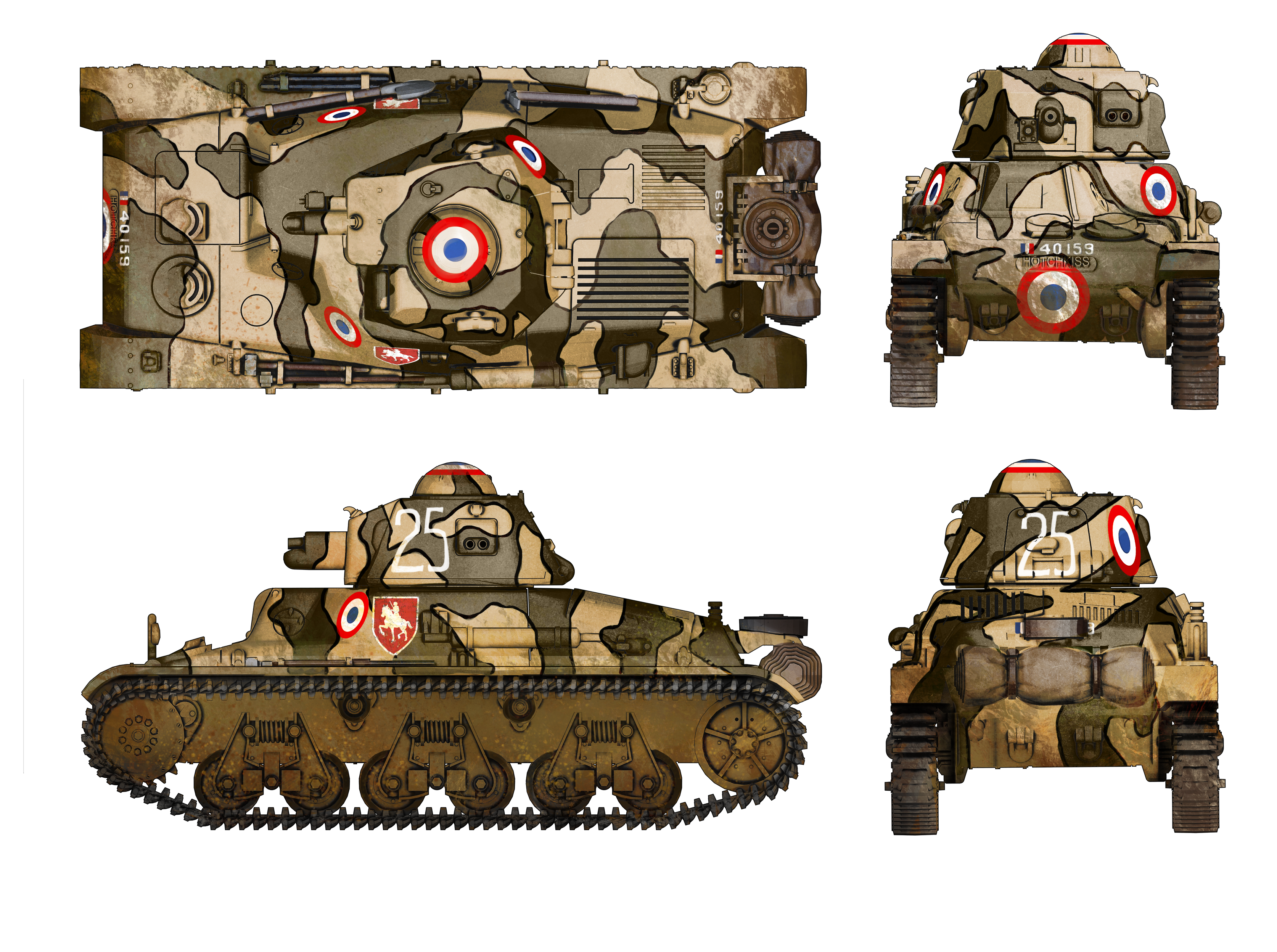 FTF | 080 | Hotchkiss H35 light tank (early version) | 1:72