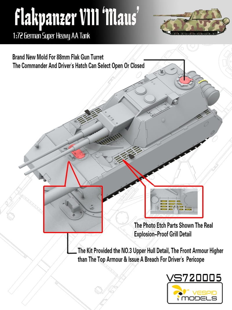 Vespid | 720005 | Flakpanzer VIII Maus | 1:72