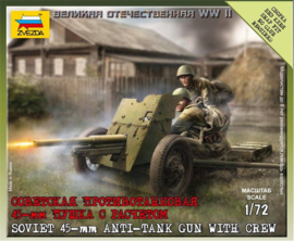 Zvezda | 6112 | Soviet 45mm AT-gun with crew | 1:72