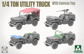 Takom | 2214 | 1/4 Ton Utility Truck with Canvas Top | 1:35