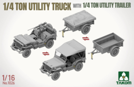 Takom | 1026 | 1/4 ton Utility Truck with 1/4 ton Utility trailer | 1:16