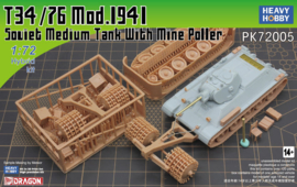 Heavy Hobby | PK72005 | WWII T34/76 Soviet Medium Tank with Mine Roller | 1:72
