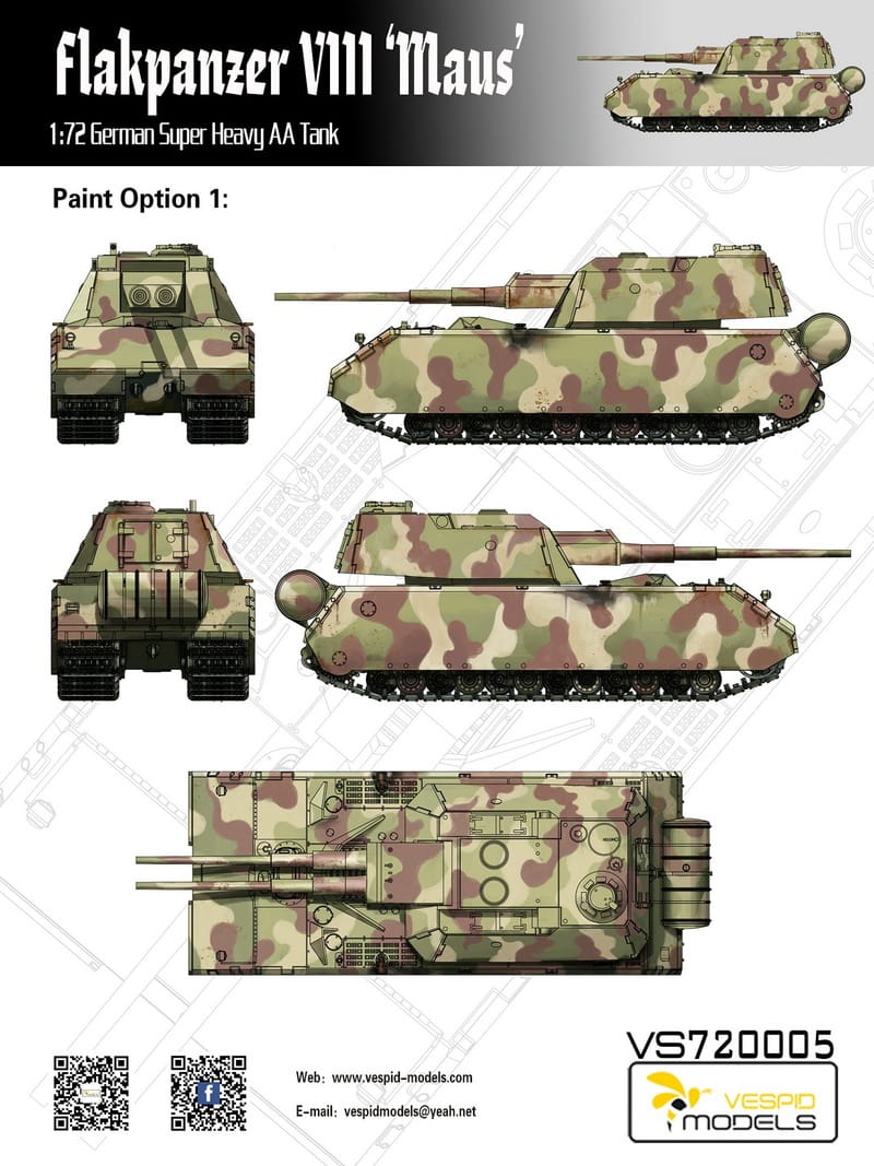 Vespid | 720005 | Flakpanzer VIII Maus | 1:72