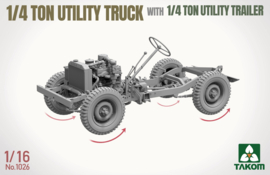 Takom | 1026 | 1/4 ton Utility Truck with 1/4 ton Utility trailer | 1:16