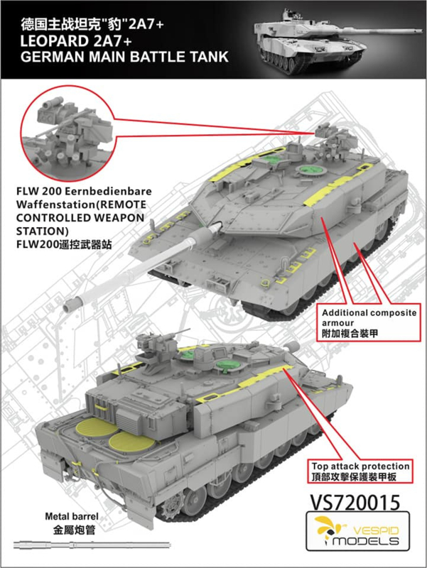 Vespid | 720015 | Leopard 2a7+ German MBT | 1:72 | Vespid models |  www.tasmodelshop.com