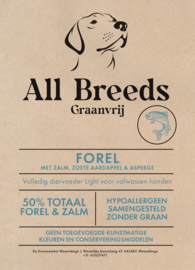 All Breeds Grain Free Forel, zalm, zoete aardappel en asperge