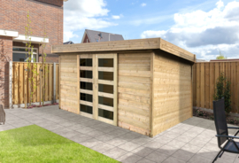 Tuinhuis larvik 3332 + 1212 x 2452 mm wanddikte 28 mm