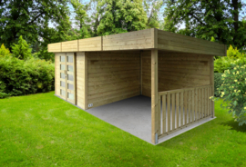 Tuinhuis Arhus 3332 + 3222 x 2452 mm wanddikte 28 mm