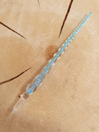 Glazen pen Glitter - Licht blauw