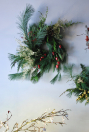Conifer wreath XL with red rose hip berry - ø65-70c- SOLD