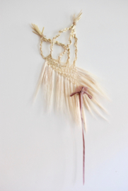 Corn Dolly - White wheat triangle with rose quartz - SOLD