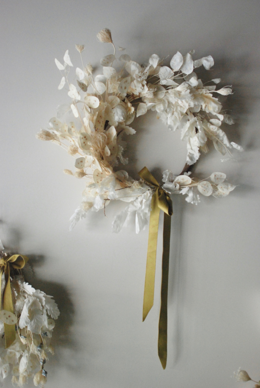 White wreath - Oak/ Lunaria/ Dile  - ø45-50cm - SOLD -