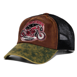 King Kerosin trucker cap "Bobber Garage", Brown & Green